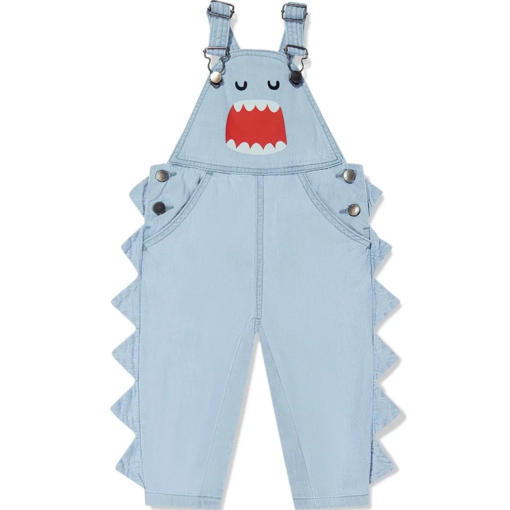 Stella McCartney Light Blue Shark  Denim Overalls 24m